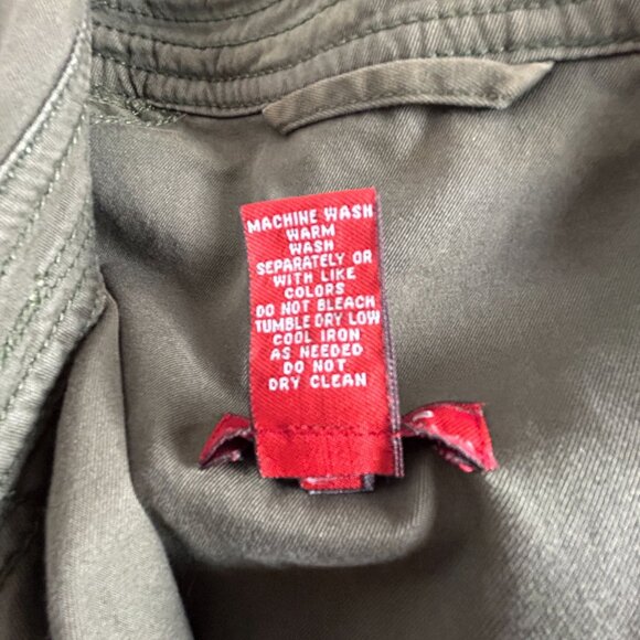 Sundance Womens Olive Green Double-Breasted Pea Coat Small Cotton Cropped Pocke - Picture 4 of 7